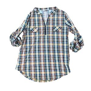 Woman’s JCZHWQU lightweight plaid top size 2XL